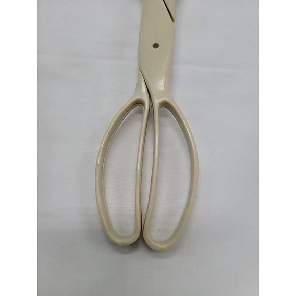 Mid Century Salad Tongs Hard Plastic Beige Color 11”  Hong Kong - Picture 11 of 16